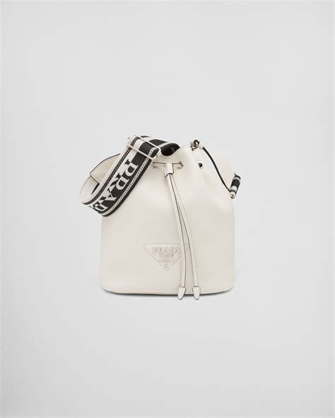 prada bucket white